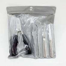High Quality Durable 4 pcs Cuticle Manicure Set Stainless Steel Nail Fork Set